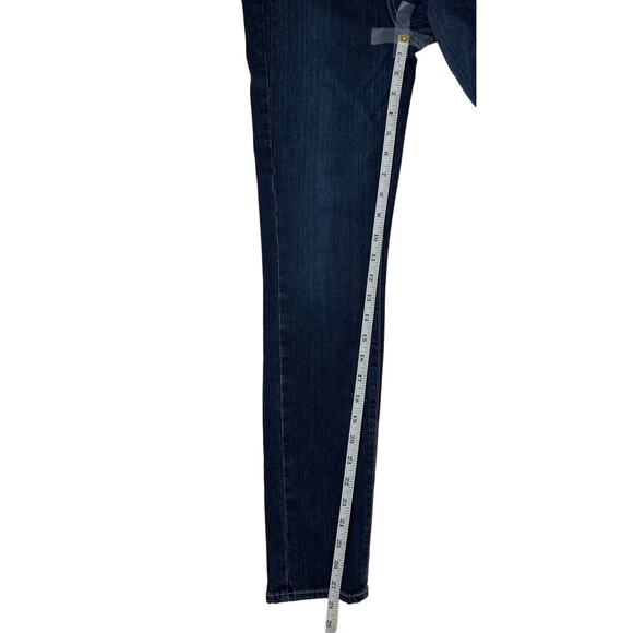 Paige Hoxton Crop Rollup Skinny Jean Mid Rise Blue Dark Wash Stretch Casual 25 - Picture 7 of 11